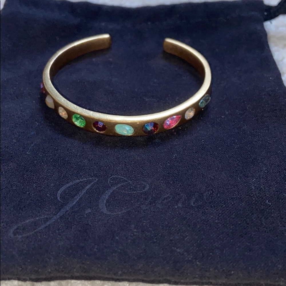 Jcrew colored stoned gold band bracelet